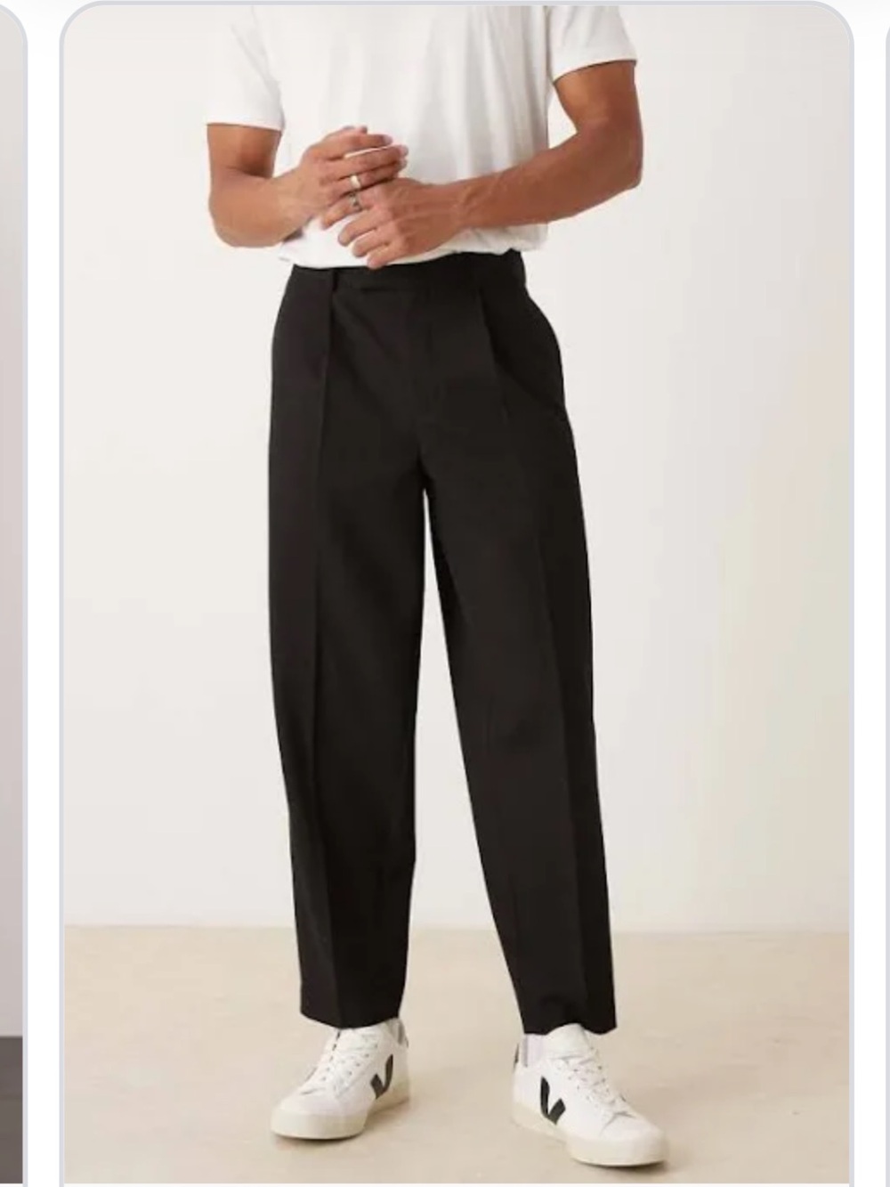 Men's Black Pleated Tailored Pants